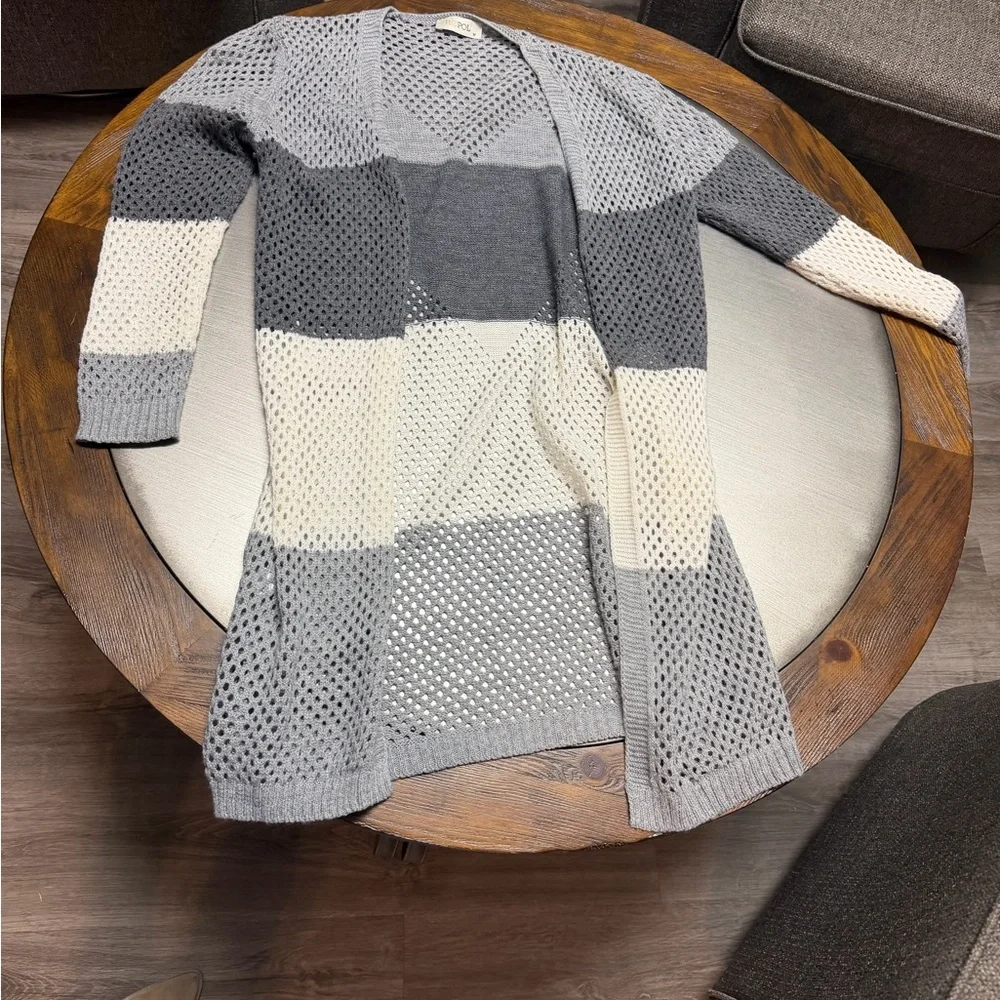 Color Block Open Knit Cardigan - Picture 1 of 1